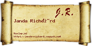 Janda Richárd névjegykártya